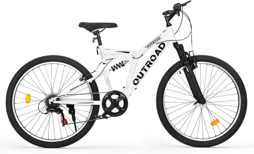 Outroad 26 Inch Mountain Bike, 7-Speed/High-Carbon Steel/Aviation Grade Frame with V Brake, Adjustable Ergonomic Seat Bicycle for Men Women Adult, MTB with Shock Absorption System