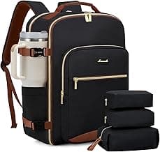 LOVEVOOK 40L Travel Backpack for Women & Men, Airline Approved Carry On Luggage with 3 Packing Cubes, TSA Overnight Bags, Waterproof Personal Item Bag, Weekender Essentials Backpacks fits 17" Laptop