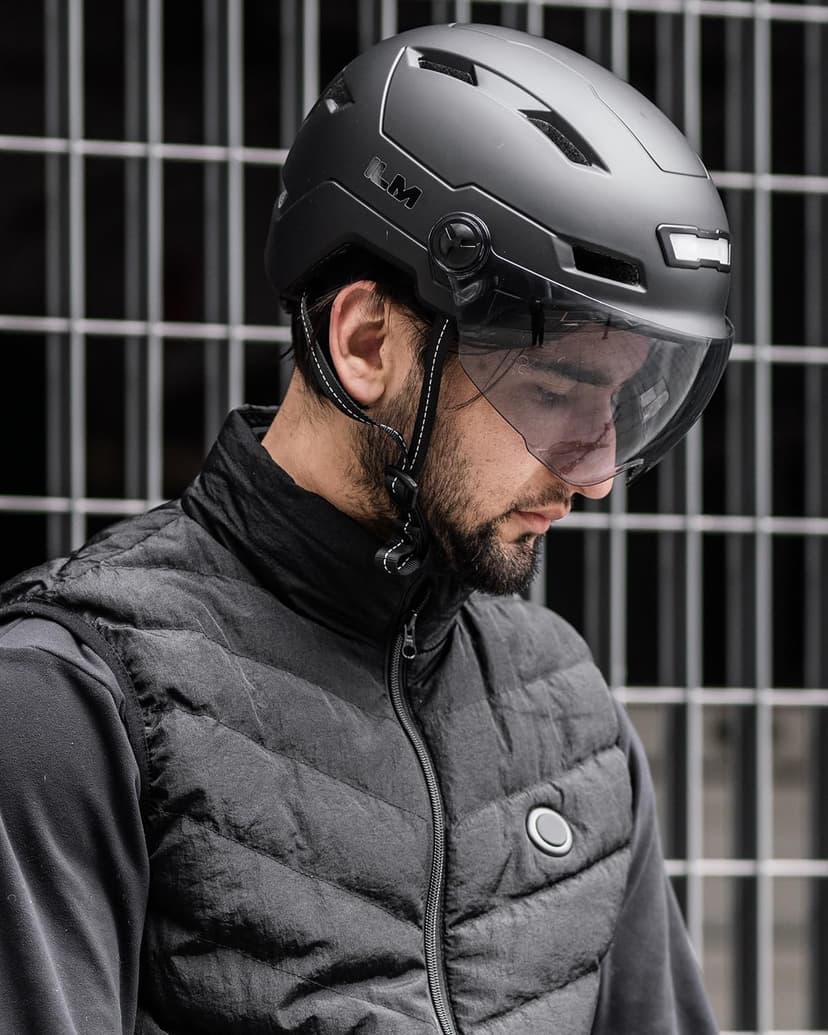 ILM Adult Bike Helmet with USB Rechargeable LED Front and Back Light Mountain&Road Bicycle Helmets for Men Women Removable Goggle Cycling Helmet E3-10L