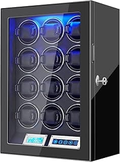 Watch Winders for 6/9/12 Slots Automatic Watches,Ultra-Quiet Japanese Motors, Built-in LED Illumination,LCD Display,Touchscreen Control