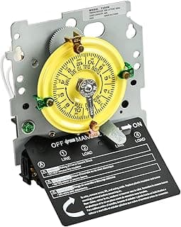 T104M Pool Timer Mechanism Only, 208-277V DPST 40A Time Switch, Pool Pump Timer, Heavy-Duty Mechanical Time Switches, 24 Hour 12 ON/Off for Pool Pump,Time Switch Mechanism Only, 6 Years Warranty