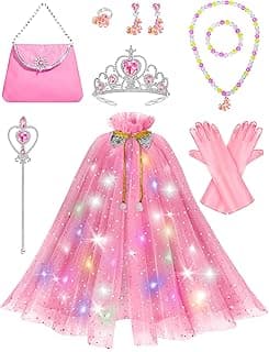 Toddler Dress Up Clothes with Accessories, Princess Toy for Kids Birthday Gift Light Up Princess Dress Up for Girls 3 4 5 6 Years Old B0F1N78G97