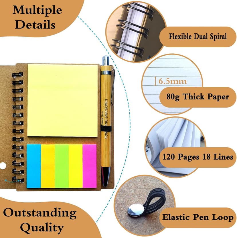 2026 Inspirational Spiral Notebook 10 Sets Portable Employee Appreciation Gifts Bulk Journals with Sticky Note Pen for Teachers Students Friends Colleagues Volunteer Nurse and Family Thank You Gifts B0DPKGP4F4