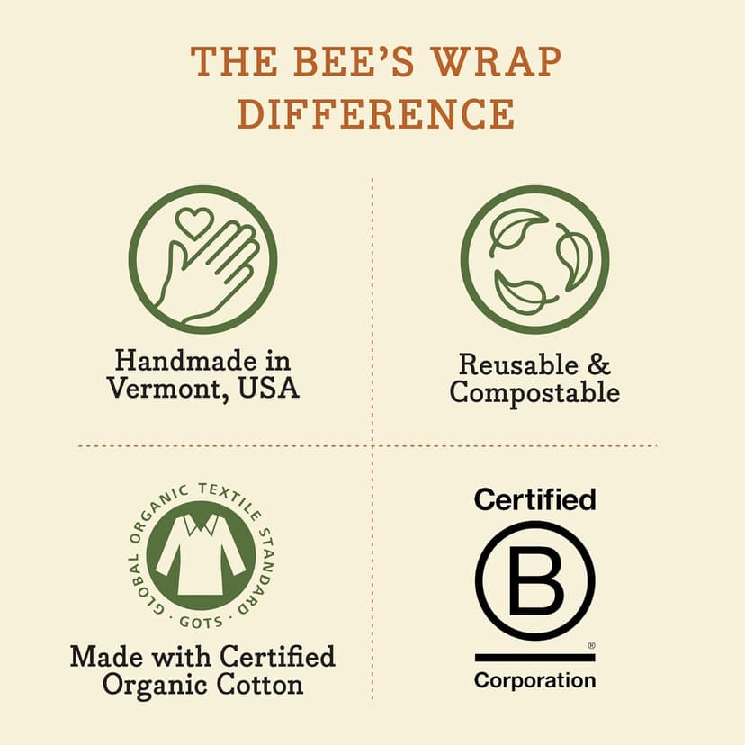 Bee's Wrap Beeswax Wraps for Food - Made in USA Reusable & Organic Food Wraps, Sandwich Wrap & Bowl Covers - Eco-Friendly Alternative to Aluminum Foil & Plastic Wrap, Ocean 3 Pack (S, M, L)