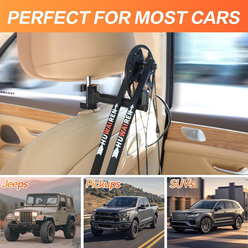 Bow Hanger for Truck, 2 Set Archery Hunting Shooting Bracket Headrest Mount,Universal Compound Bow Holder for Vehicle Storage and Hunting Transport
