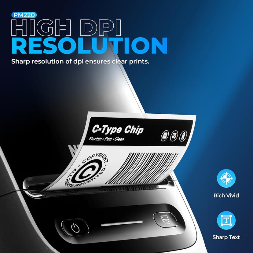 Nelko Label Maker Machine with Tape, PM220 Bluetooth Label Printer, 2 Inch Portable Thermal Printer for Small Business, Address, Logo, Clothing, Sticker Printer for iOS, Android & PC, White