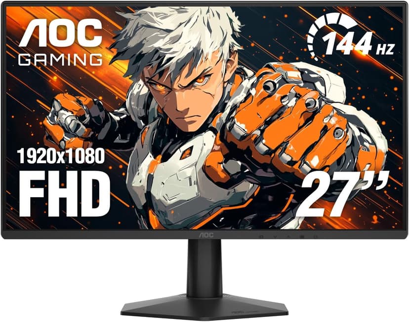 AOC 27G51F 27 inch Gaming Monitor 1920x1080 144Hz, IPS Panel, Console Gaming Ready, Full HD, 3-Sided Frameless, 1x HDMI 2.0, 1x Display Port, 3-Year Zero-Bright-Dot