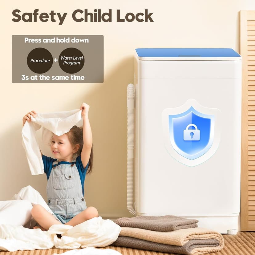 Auertech Portable Washer and Dryer Combo Set, 1.8 CU.FT Portable Clothes Dryers with Boot Dryer, 18 lbs Fully Automatic Washing Machine, 7 Wash Cycles, Compact Washer and Dryer for Apartment, RV, Dorm