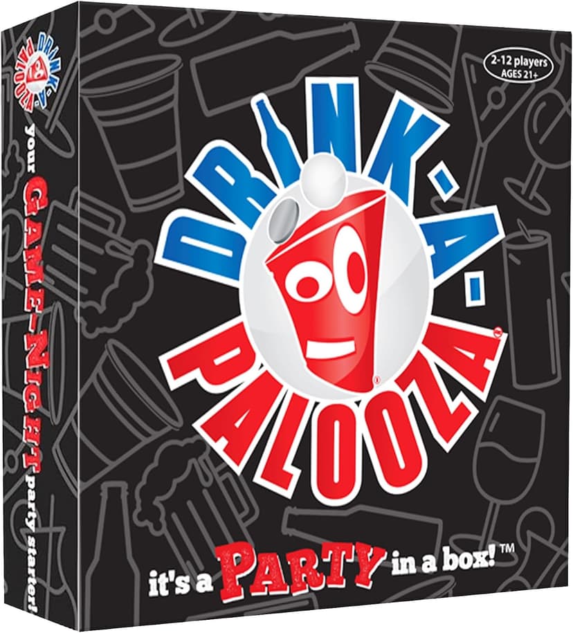 DRINK-A-PALOOZA: The Monopoly of Drinking Game | The Party Board Game that Combines Beer Pong, Flip Cup, Kings Cup, Drinking Card Games & More Fun Challenges