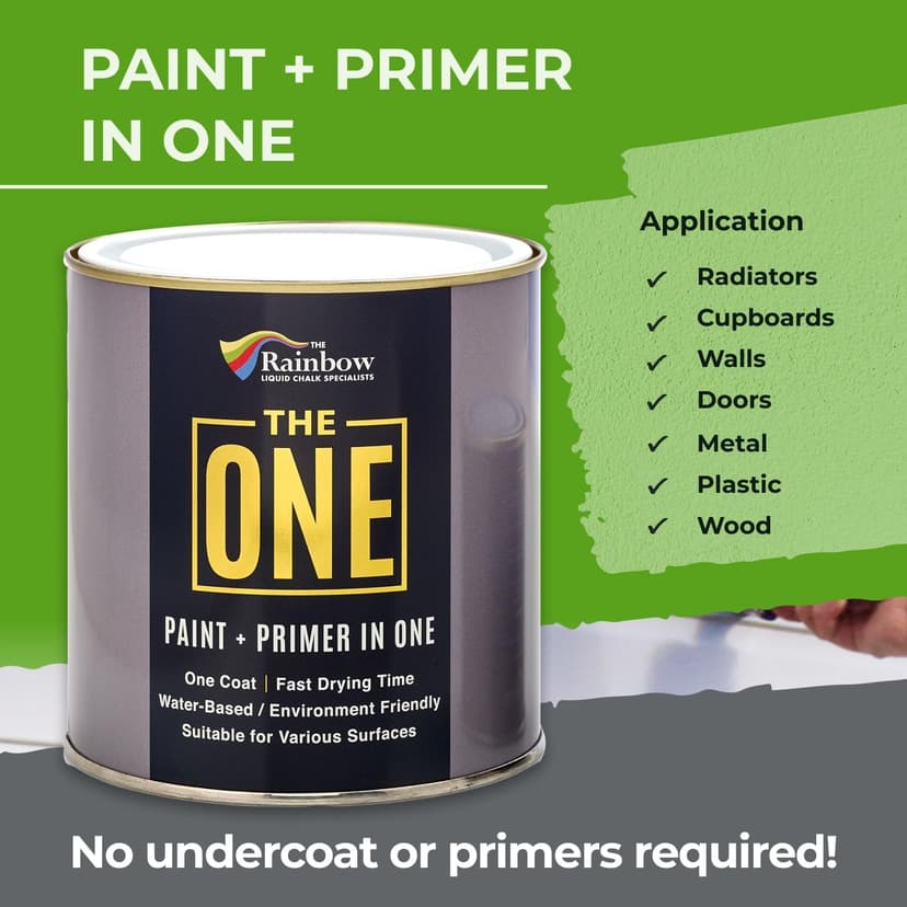 THE ONE All-In-One Paint & Primer - Dark Grey Matte, 8.5 Fl Oz/250ml Sample | 1 Coat Formula | Easy Indoor & Outdoor Decorating for Home & Garden Walls, Floors & Furniture | Water-Based & Low VOC