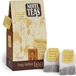 Novel Teas Book Lover's Tea contains 25 teabags individually tagged with literary quotes from the world over, made with the finest English Breakfast tea, for the book lover B002RT2W1M