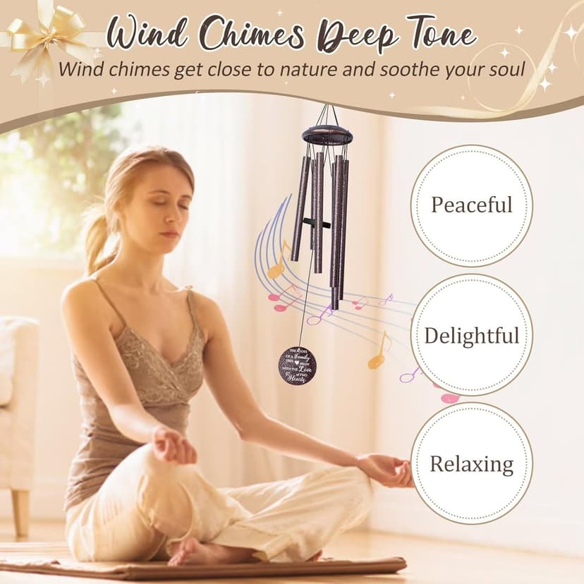 Anniversary Wind Chimes Gifts for Men Women, 25" Wind Chimes Romantic Gift for Couple, Parents, Wife, Husband, Friends, Happy Anniversary Decorations