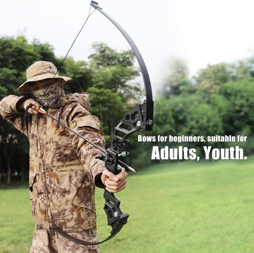 Archery Bows and Arrows Set for Adults, Recurve Bow Set for Adult Beginner & Youth, Takedown Hunting Bow and Arrow Set Outdoor, 30 40 Lbs Right Hand, Aluminum Alloy Bow Riser