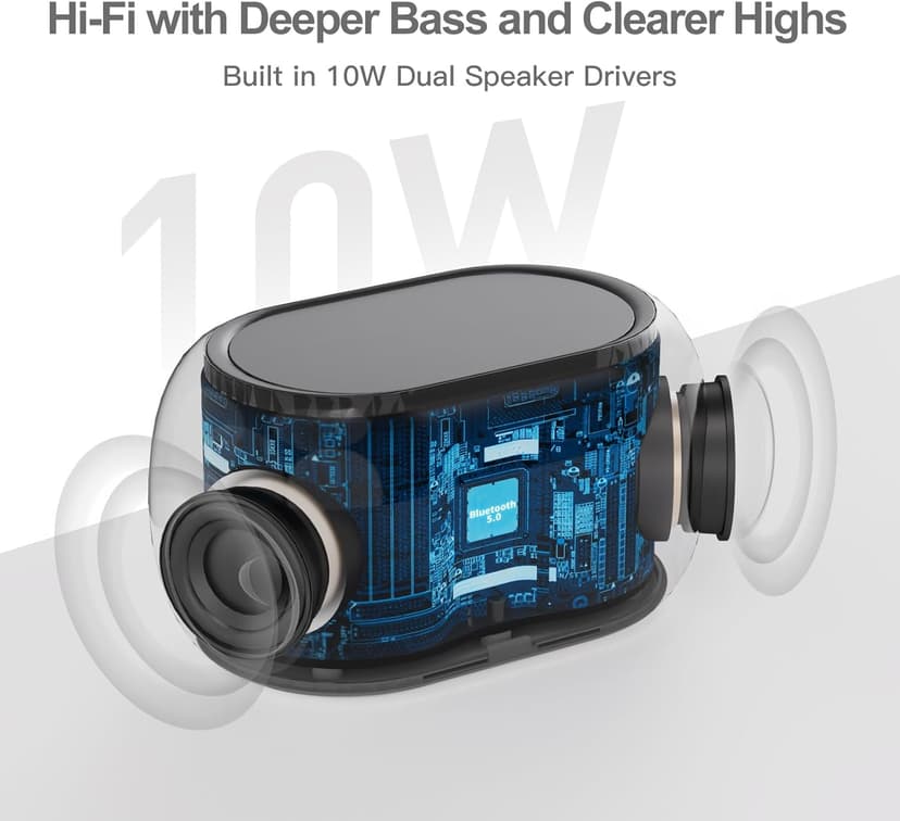 ANJANK Alarm Clock FM Radio with Bluetooth Speaker, Hi-Fi Stereo Sound, 0-100% Dimmer,7 Clolors Night Light, 8 Wake Up Sounds,16-Level Volume, Small Digital Clock with Sleep Timer for Bedroom Bedside