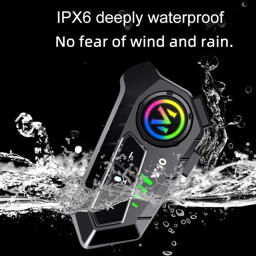 Motorcycle Helmet Bluetooth Headset Speakers with HiFi Sound,Noise Cancellation,1000mAh Battery,25 Hours Use,Boom Mircrophone,Easy to Install Use with Golves,IPX6 Waterproof,Voice Assistant