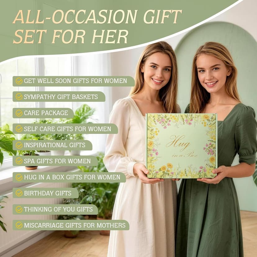 Birthday Gift for Women, Self Care Spa Gift Basket, Hug in a Box Relaxation Experience Set, Stress Relief Comfort Care Package for Her,Thinking of You Get Better Soon Gifts B0GVXGP4YF