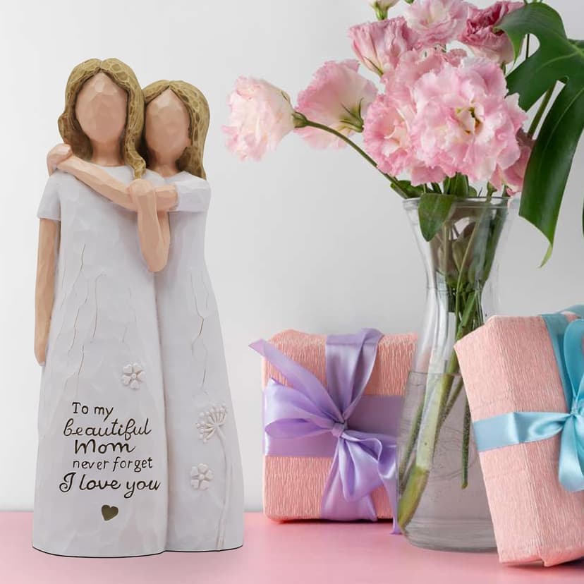 Birthday Gifts for Mom,Mother of The Bride Gift,Christmas Mothers Day,Mother Daughter Statue Mom Birthday Gifts from Daughter,Gifts for Mom Hand-Painted Figurines B0D9QCPWTW
