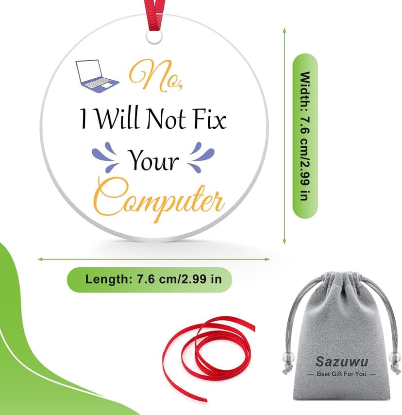 Funny Computer Programmer Gifts Acrylic Christmas Ornaments Sarcastic Novelty Gifts Programmer Gifts for Men Women It Birthday Gifts Computer Science Engineering Gifts for Men Dark Humor Gifts