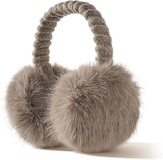 TOBEHIGHER Muffs for Winter Women - Faux Fur Earmuffs, Soft Warm Stylish Ear Muffs for Women Cute Foldable