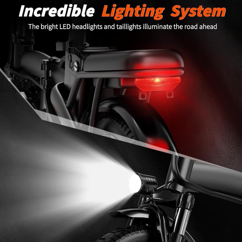 Folding Electric Bike for Adults, 500W Motor 25MPH & 35Miles Long Range, 14” Mini E-Bike with Removable 48V 576Wh Battery, UL Certified Electric Bicycle for Commuting & Teens