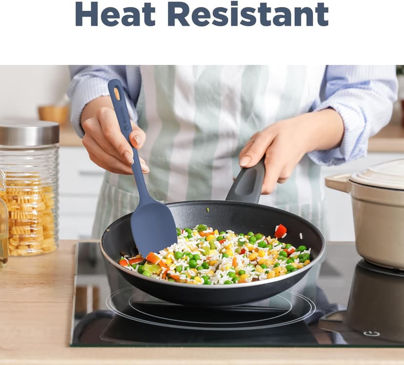 Food Grade Silicone, Heat Resistant Up to 600°F, Upgrade Strong Handle, Safe for Nonstick Cookware,Ideal for Cooking & Baking ChefAide 5 Pieces Silicone Spatulas Set, Heat Resistant Rubber Spatula B0CHGFG64S