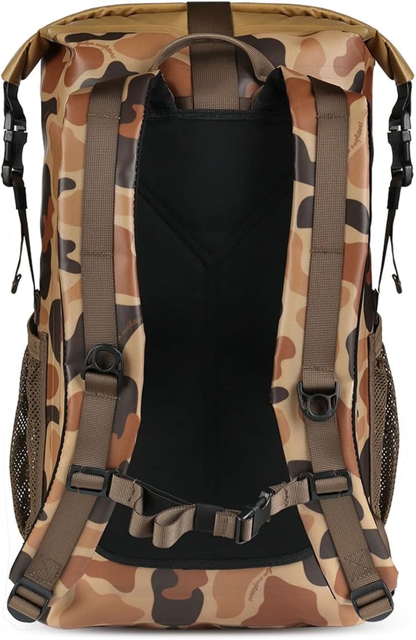 Yukon Outfitters Castor Waterproof Backpack | Roll-Top Dry Bag w/Padded Straps |Durable 25.5L Pack for Hiking & Outdoor Gear - Vintage Camo