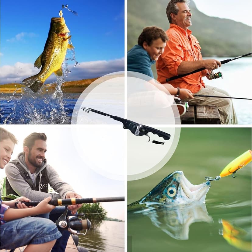 ccsxqy Portable Pocket Fishing Rod & Pole - Collapsible Telescopic Design, Ultra-Compact Foldable Fishing Gear for Travel/Hiking/Backpacking