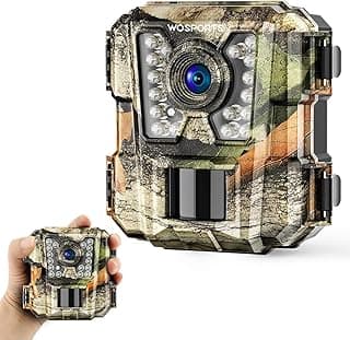 WOSPORTS Mini Trail Camera,24MP 1080P HD Game Camera Motion Activated with IR Night Vision Waterproof Video Deer Cam for Outdoor Wildlife Monitoring