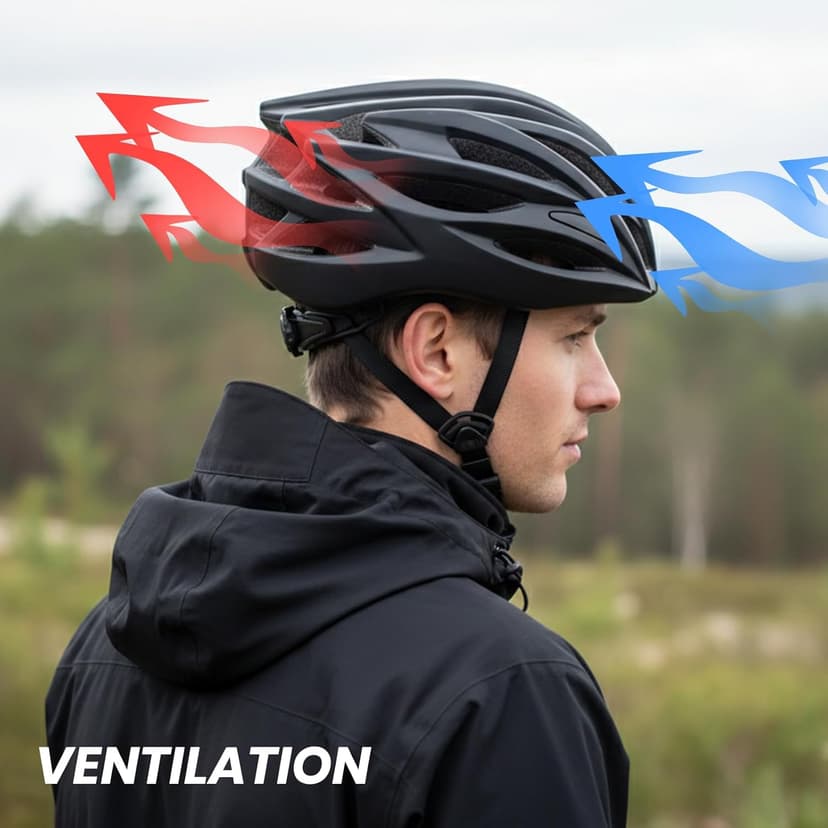 Bike Helmet Lightweight Ventilated for Men Women, Adjustable Size 59-61cm, Titanium