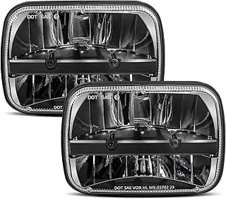 UNI-SHINE 5x7 led headlight 2pcs 7x6 led headlight Reflector Plug and Play H6054 H5054 Hi/Lo Sealed Beam DOT Approved Compatible with jeep Wrangler YJ Compatible with Cherokee XJ