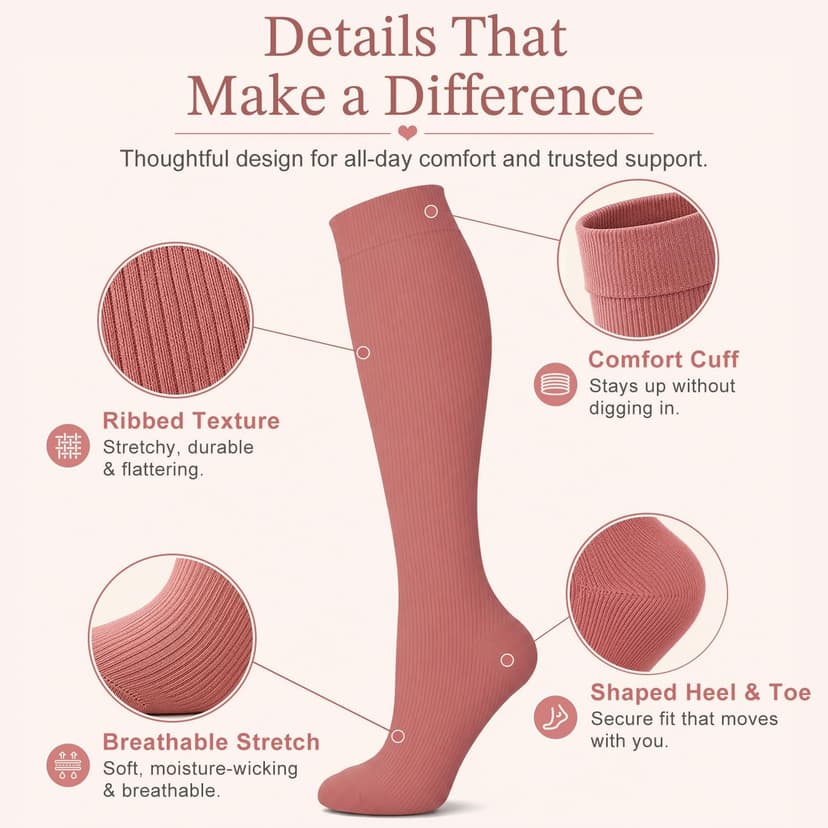 Laite Hebe 4 Pairs-Compression Socks for Women&Men Circulation-Best Support for Nurses,Running,Athletic B0B3RFNH1G
