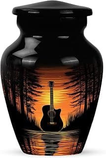 Guitar Urns for Human Ashes - Music Lover Cremation Keepsake Urns for Human Ashes Male & Female - Musical Instrument Burial Urn for Women & Men - Memorial Gift for Father - Small - 3 Inch B0H75NTJX2
