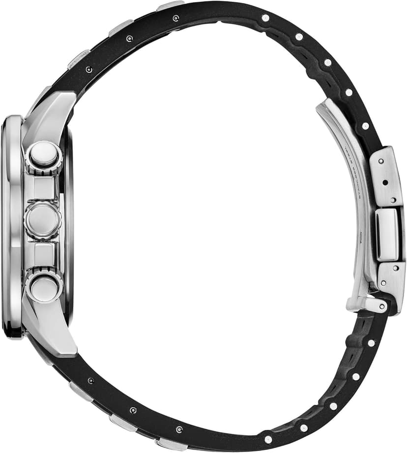 Citizen Citizen Men's Eco-Drive Sport Luxury PCAT Watch, Stainless Steel & Polyurethane Strap, Chronograph, Atomic Timekeeping