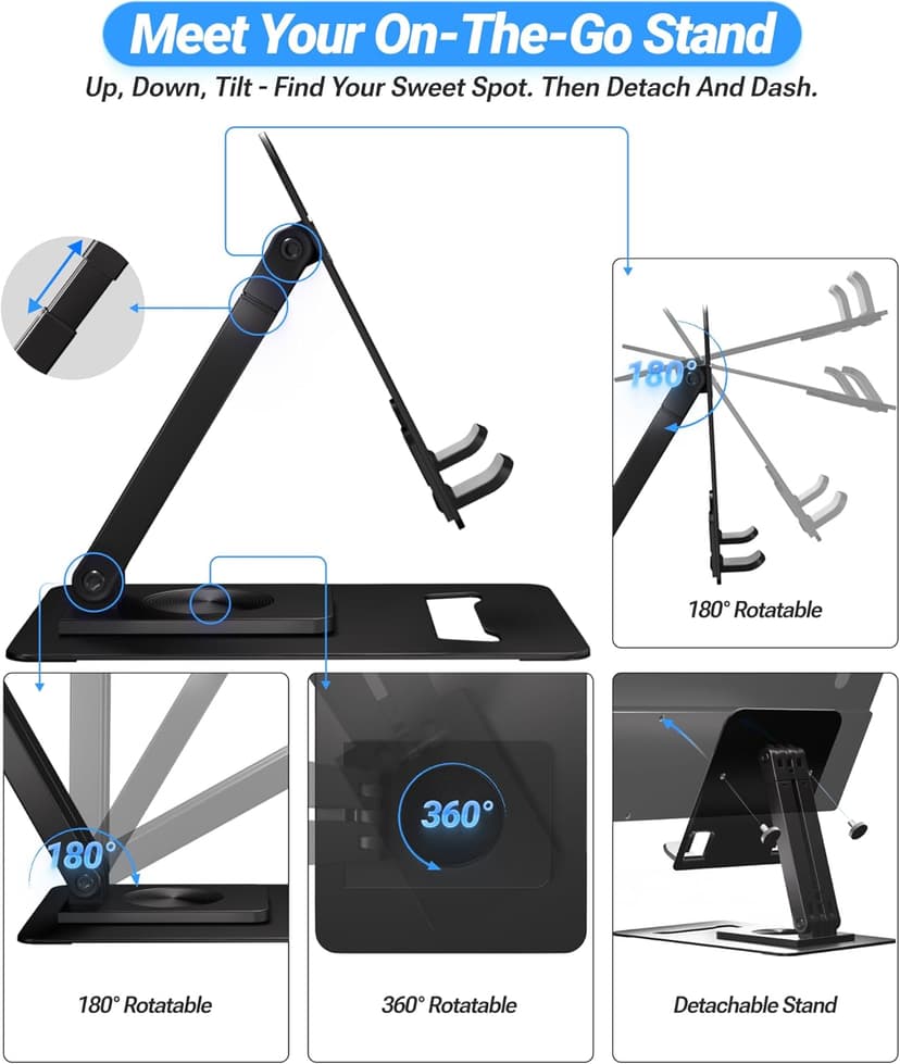 Ingnok Portable Monitor, Ultra Slim 15.6 Inch FHD IPS Laptop Screen Extender with Adjustable Stand, USB C Compatible, Ideal for Travel and Office