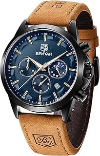 BY BENYAR BY BENYAR Mens Watches Analog Quartz Chronograph Waterproof Wrist Watches for Men Fashion Business Work Casual Sport Designer Dress Watch with Calendar Elegant Gifts for Men