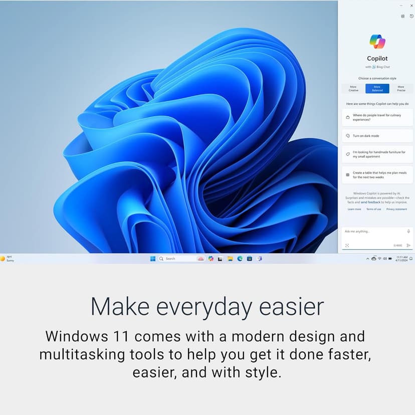 Dell Slim Desktop ECS1250 - Intel Core i3 14100 Processor, 8GB DDR5 RAM, 512GB SSD, WiFi 6, Intel UHD Graphics 730, Windows 11 Home, Onsite Service - Black