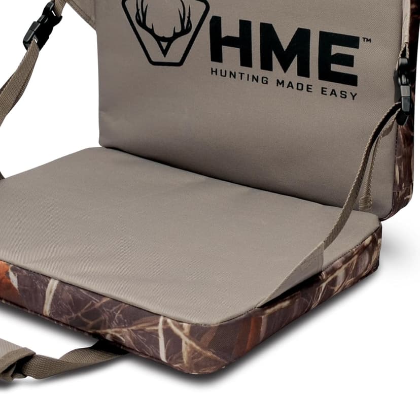 HME Durable Portable Compact Comfortable Weather-Resistant Versatile Hunting Folding Seat Foam Cushion with Adjustable Straps and Storage Pocket