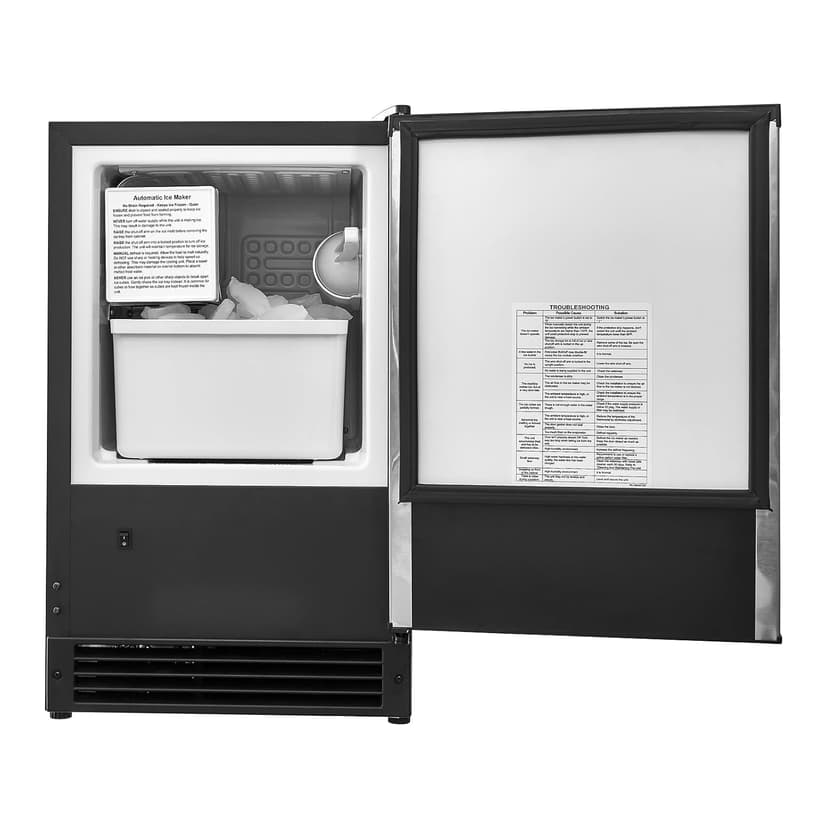 VEVOR Undercounter Built-in Ice Maker, 15 Lbs/Day Under Counter Ice Maker Machine with Reversible Door Stainless Steel, Freestanding Ice Maker for Commercial Home Kitchen, No Drain Required