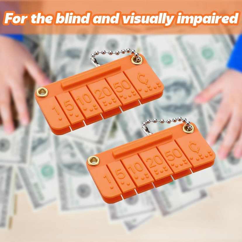 2 Pcs Plastic Click Pocket Money Brailler Braille Label Maker Braille Gifts for The Blind and Visually Impaired Traveling Shopping