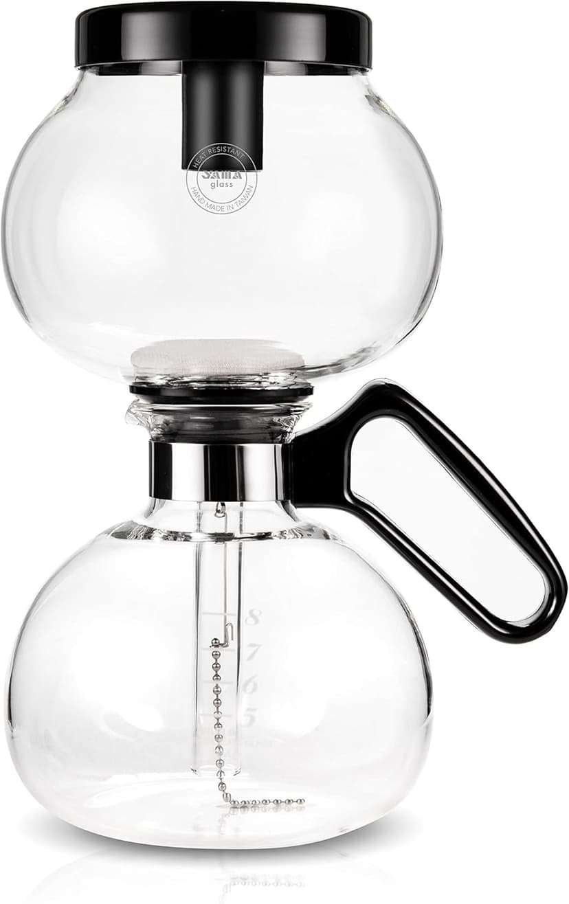 Yama Glass 8-Cup Stovetop Siphon Coffee Maker, 24 Oz Vacuum Brew, Heat-Resistant Borosilicate Glass