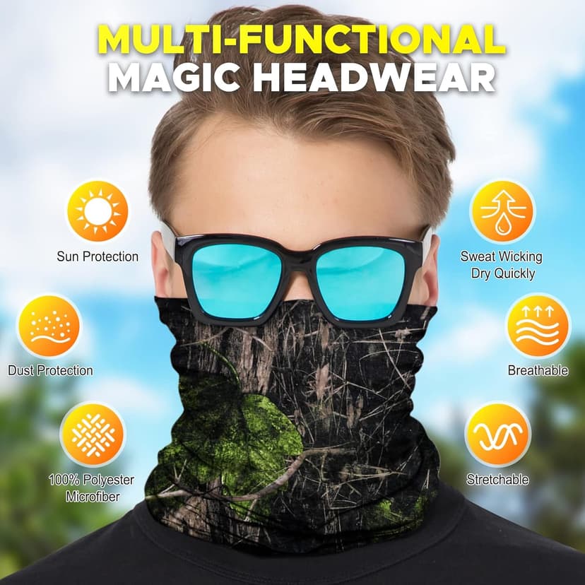 JOEYOUNG Headwear, Bandana, Neck Gaiter Head Wrap Headband Balaclava Magic Scarf
