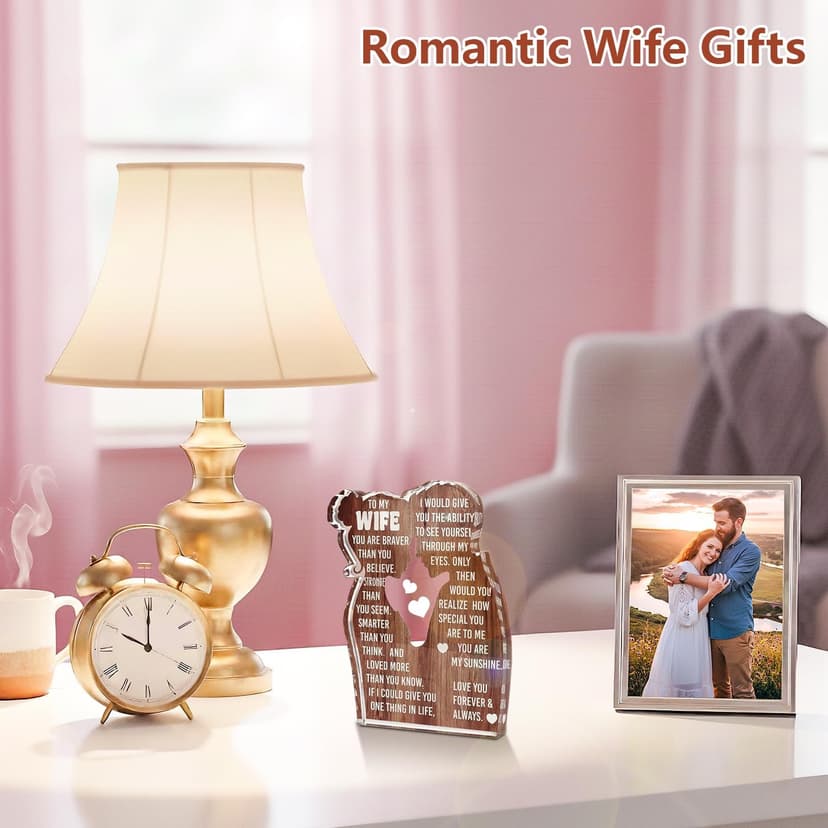 Wife Romantic Anniversary Wedding Gifts for Wife I Love My Wife Birthday Gift Ideas for Women Best Wife Present Gifts for Wife Anniversary Birthday Gifts Ideas to My Wife, Acrylic Sign B0DCBFFQ2X