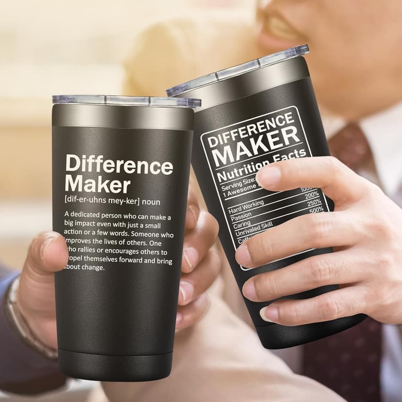 Grifarny Difference Maker Definition Tumbler Mug - Thank You Gifts for Men, Women - Appreciation, Inspirational Gifts for Boss, Employee, Teachers, Assistant Principal, Coworkers