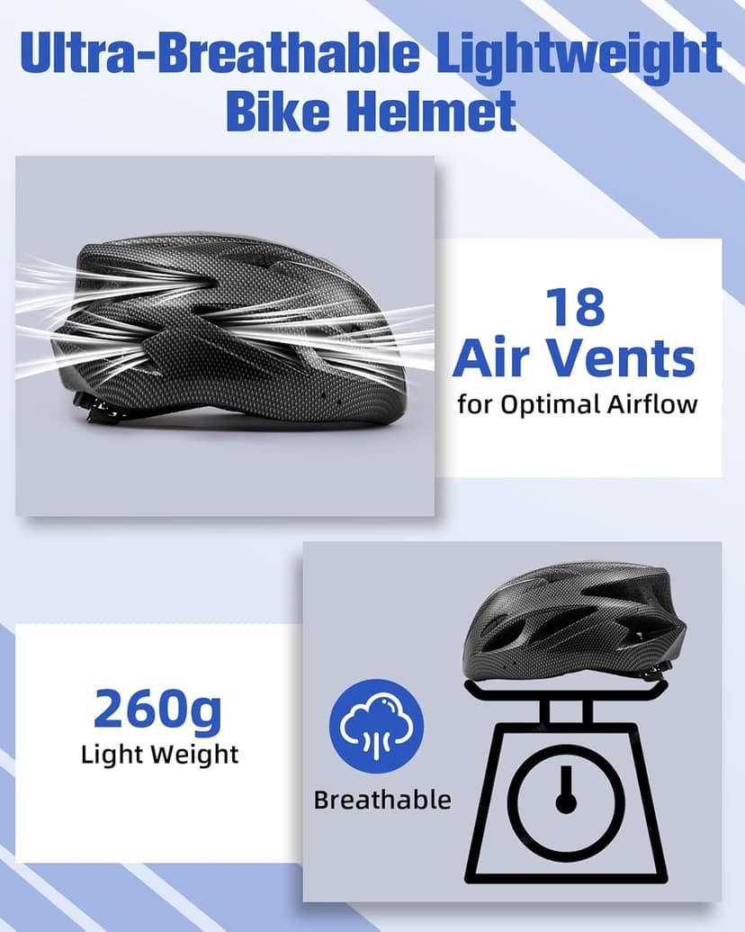 Zacro Adult Bike Helmet Lightweight for Men Women Comfort with Pads&Visor, Certified Bicycle Helmet for Adults Youth Mountain Road Biker