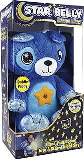 Ontel Star Belly Dream Lites, Stuffed Animal Night Light, Cuddly Blue Puppy - Projects Glowing Stars & Shapes in 6 Gentle Colors, As Seen on TV
