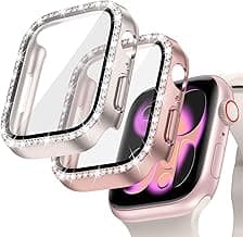 Goton 2-Pack Bling Case for Apple Watch Series 11/10 Screen Protector 42mm, Women Glitter Diamond Rhinestone Bumper Face Cover for iWatch Accessories 42 mm