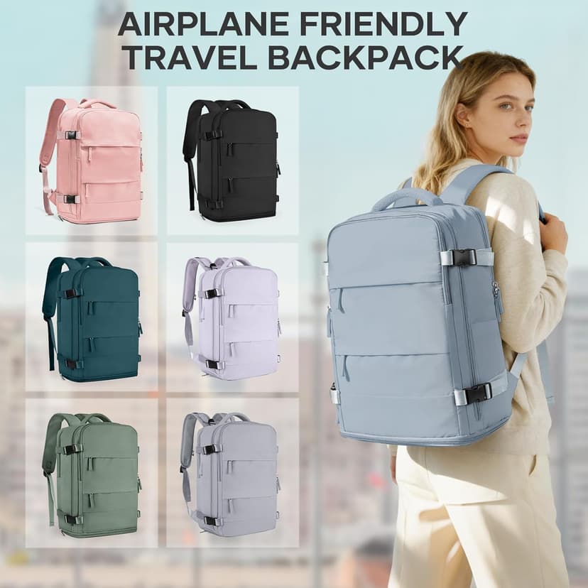 coowoz Travel Backpack For Women Men,Carry On Backpack,Hiking Backpack Waterproof Outdoor Sports Rucksack Casual Daypack travel essentials（Gray Blue） | Carry On Backpack, Hiking Backpack, Waterproof, Outdoor Sports, Rucksack, Casual Daypack