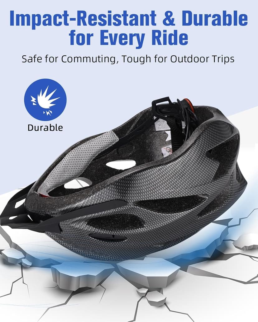 Zacro Adult Bike Helmet Lightweight for Men Women Comfort with Pads&Visor, Certified Bicycle Helmet for Adults Youth Mountain Road Biker