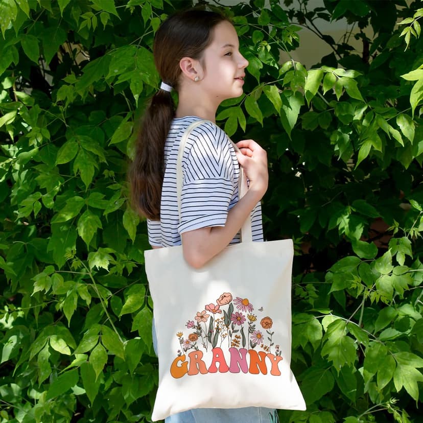 Grandma Gifts Tote Bag Birthday Mothers Day Retirement Gifts for Women Mama Nana Mimi Shoulder Bag Reusable Grocery Bags B0CYPQ48FS