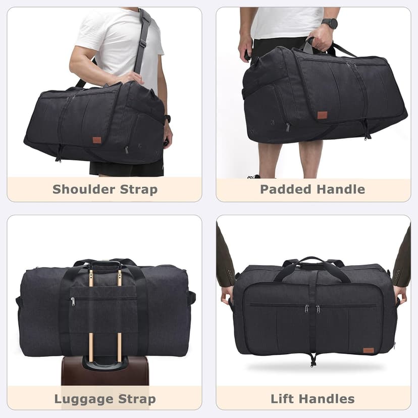 Urtala 120L Foldable Collapsible Waterproof Travel Duffel Bag for Men and Women with Shoe Compartment